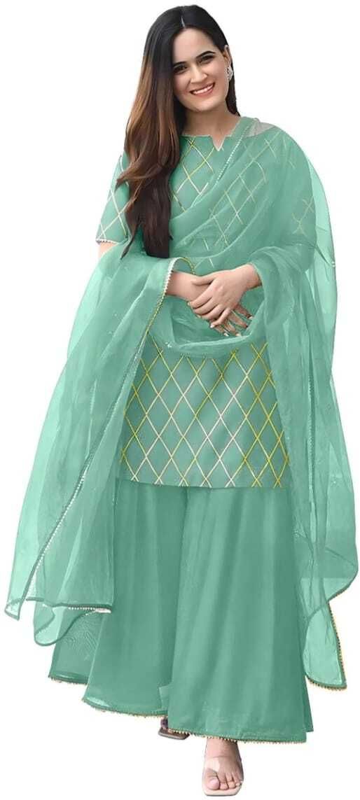 Rayon Blend Stitched Flared/A-line Gown