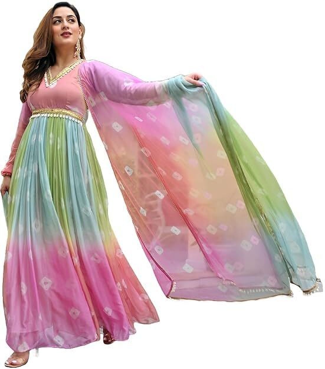 trishuldhariart Dyed Georgette Stitched Anarkali Gown-picture-15