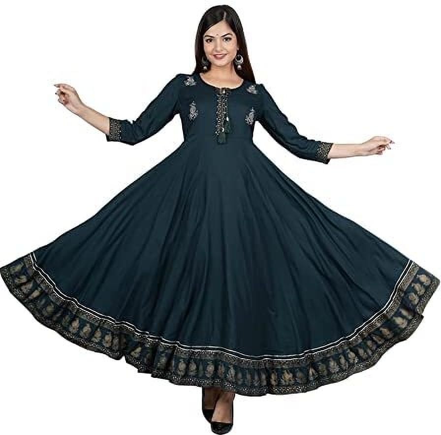 Rayon Blend Stitched Flared/A-line Gown-image-43