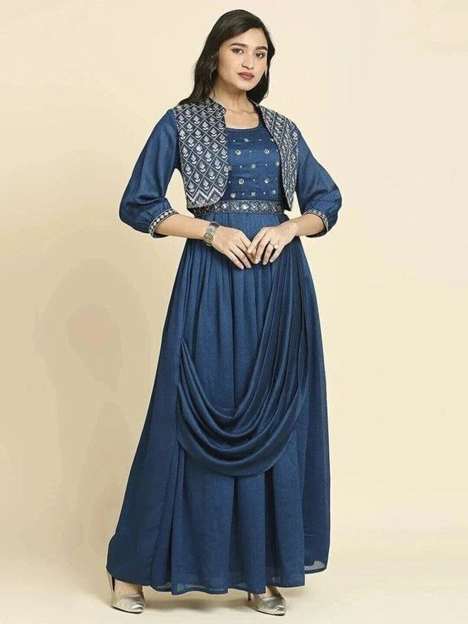 Pure Silk Stitched Anarkali Gown-image-28