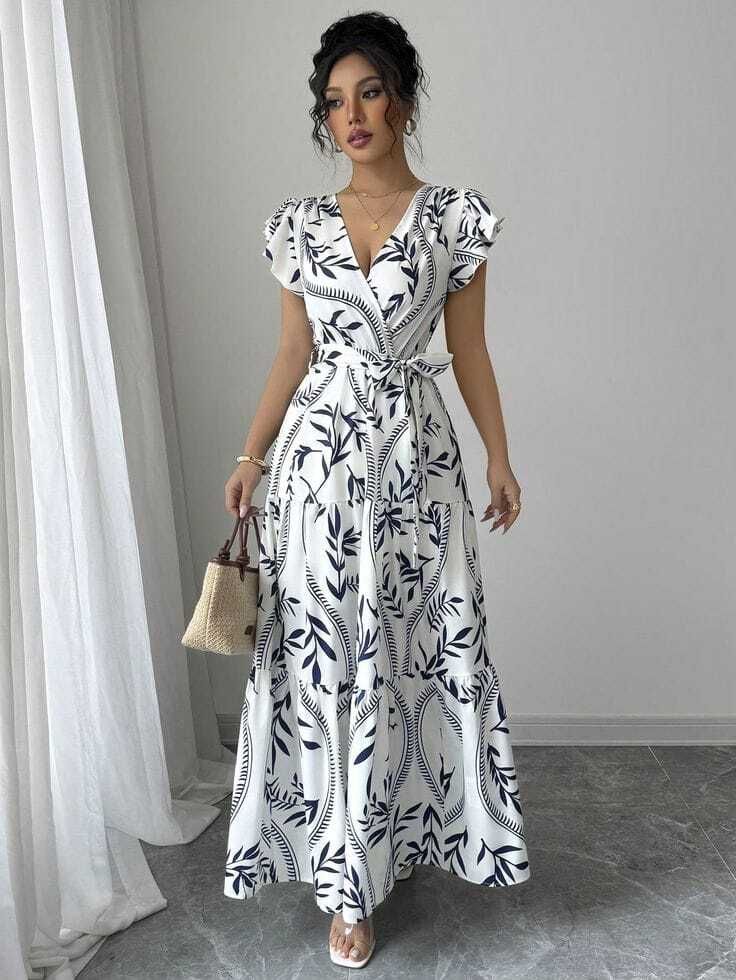 Cotton Blend Stitched Flared/A-line Gown-image-23