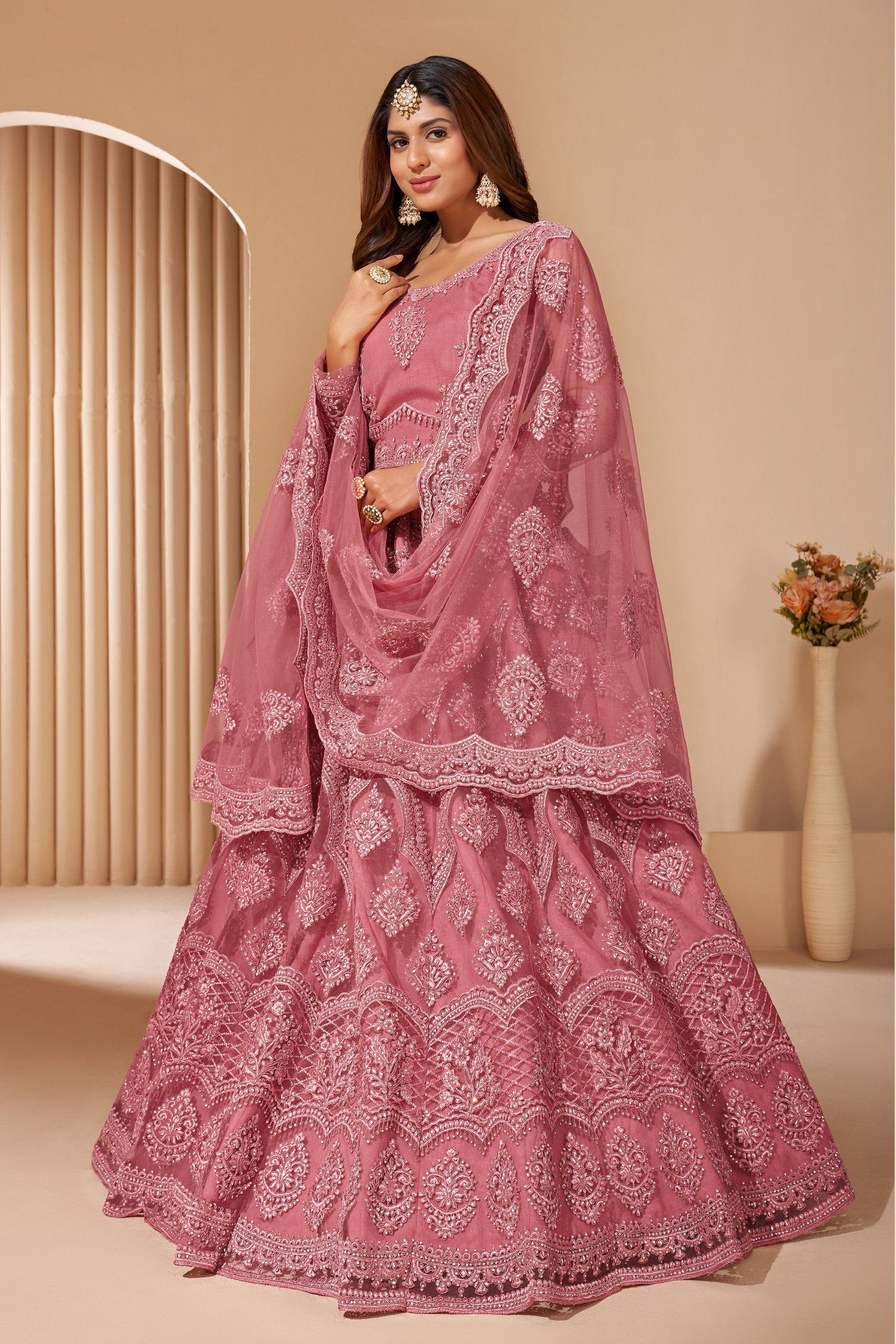julee Embroidered Net Semi Stitched Flared/A-line Gown-picture-9