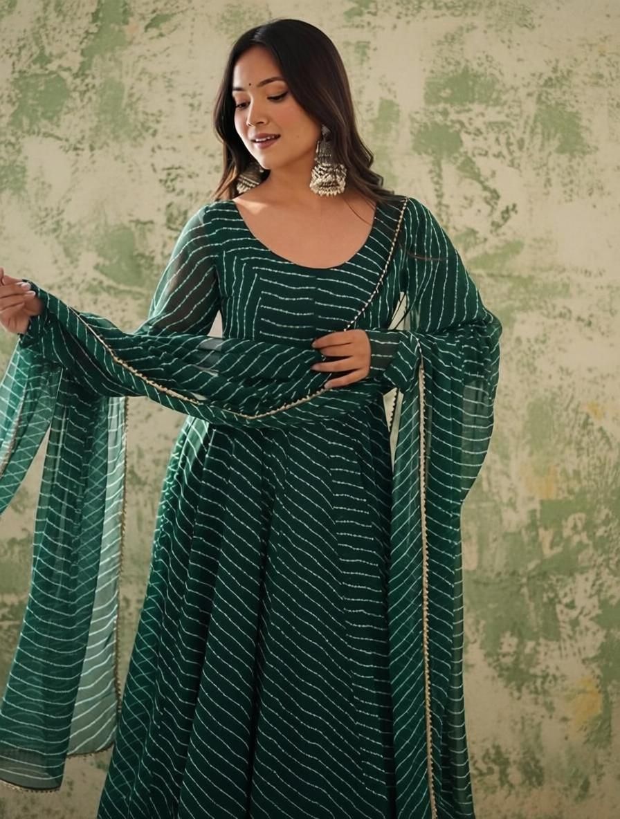 lino royal Striped Georgette Stitched Anarkali Gown-picture-26