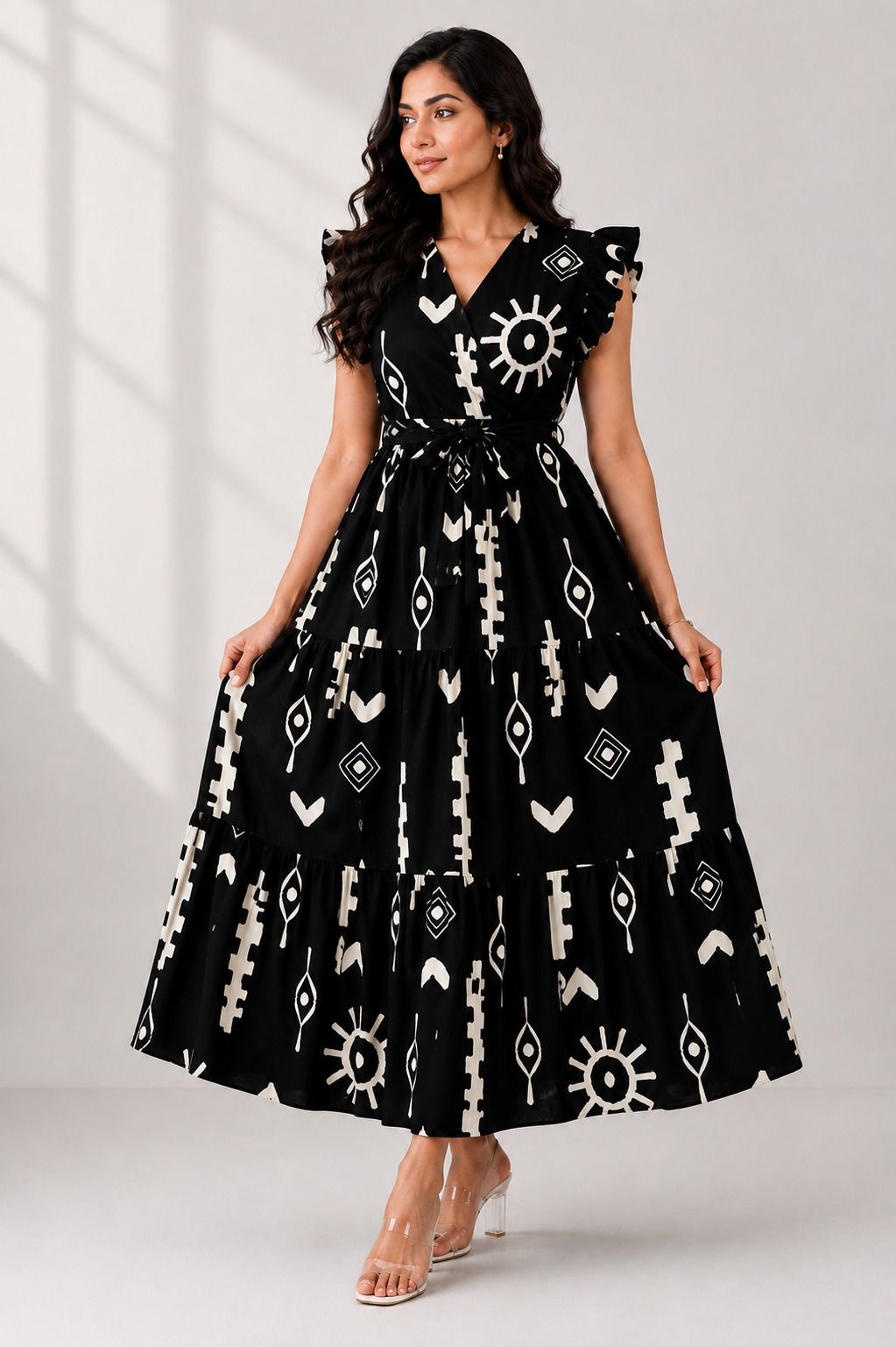varni enterprise Printed Viscose Rayon Stitched Anarkali Gown-picture-12