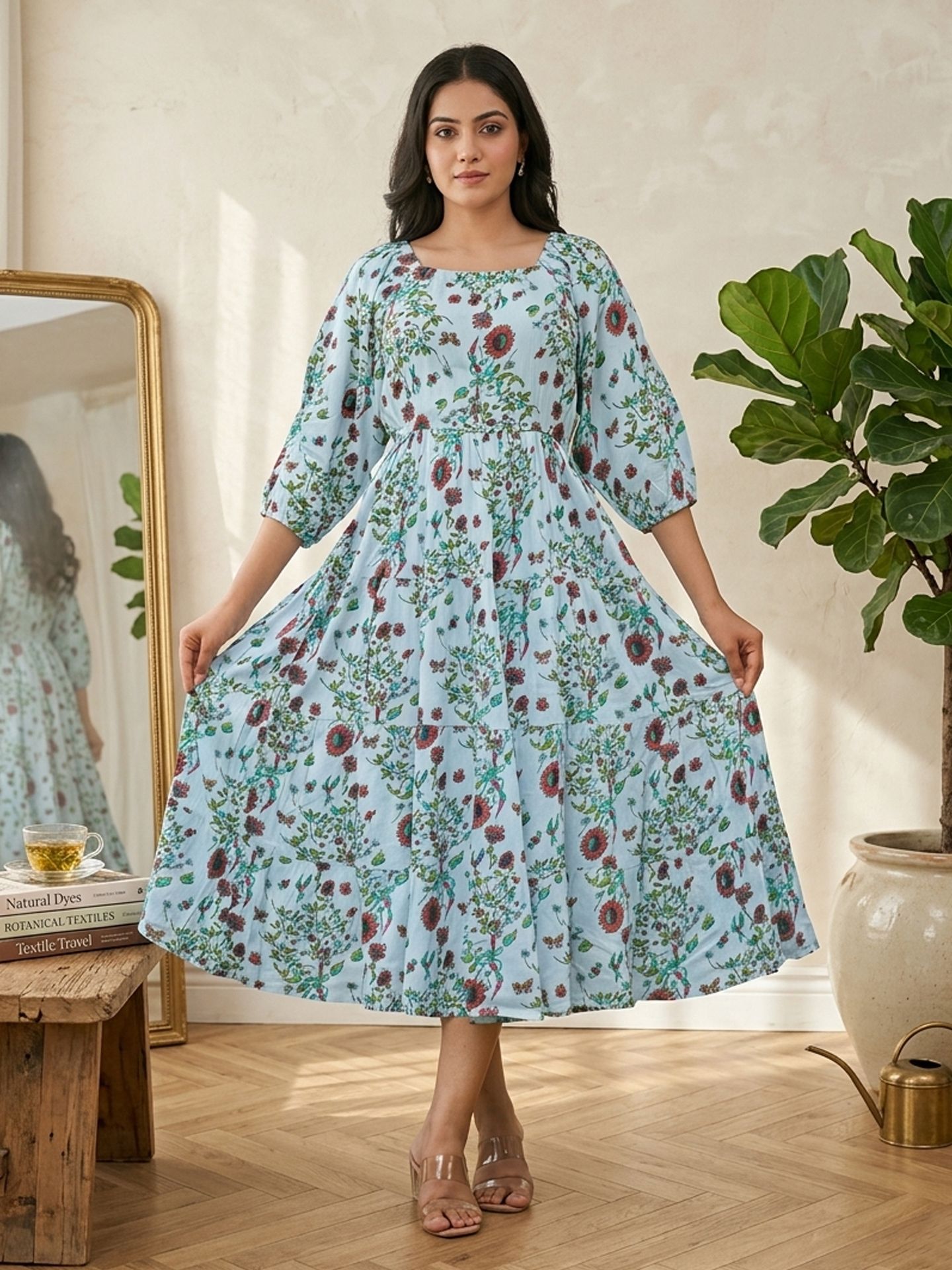 ikrass Printed Viscose Rayon Stitched Anarkali Gown-picture-4