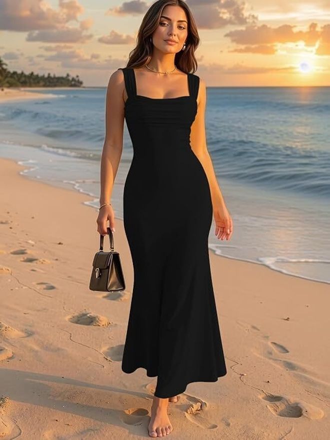 Women Bodycon Black Maxi/Full Length Dress-image-30