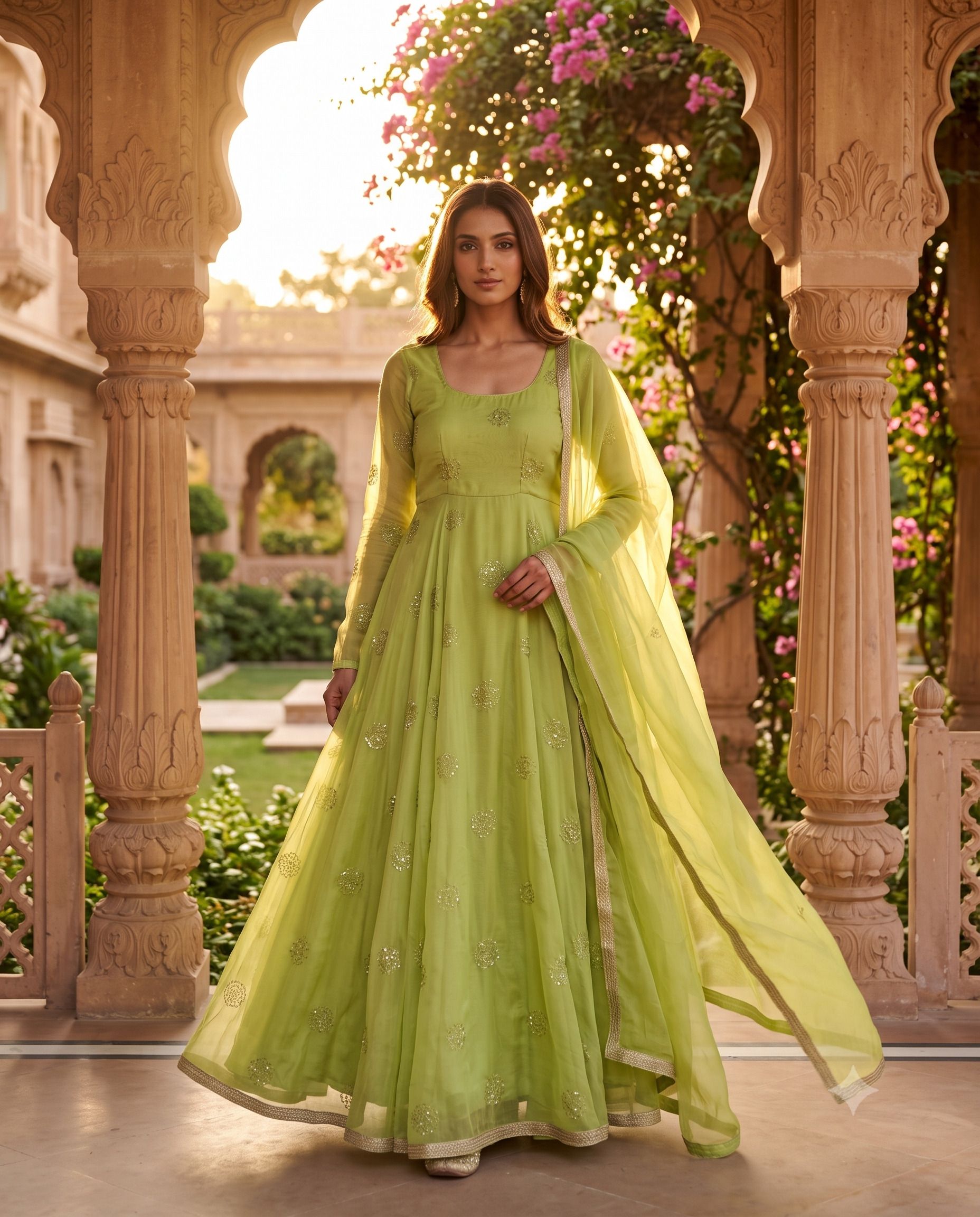 nidhi's fashion Embroidered Silk Blend Stitched Anarkali Gown-picture-26