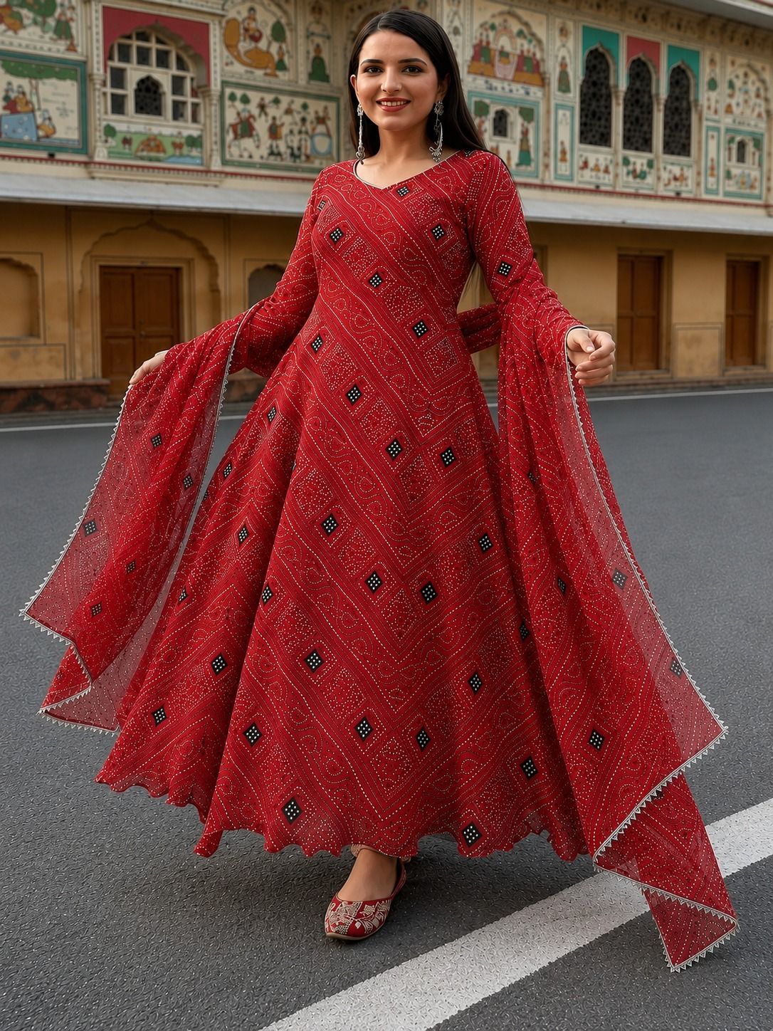 Printed Georgette Stitched Anarkali Gown-image-47