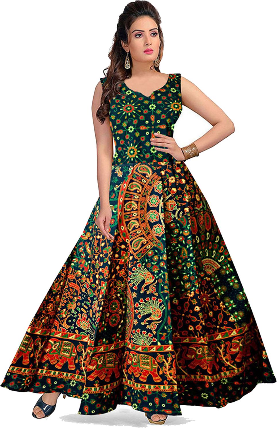 neepy Printed Pure Cotton Stitched Anarkali Gown-picture-13