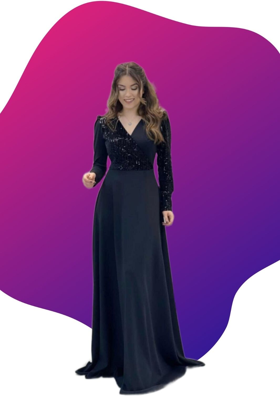 Lycra Blend Stitched Flared/A-line Gown-image-8