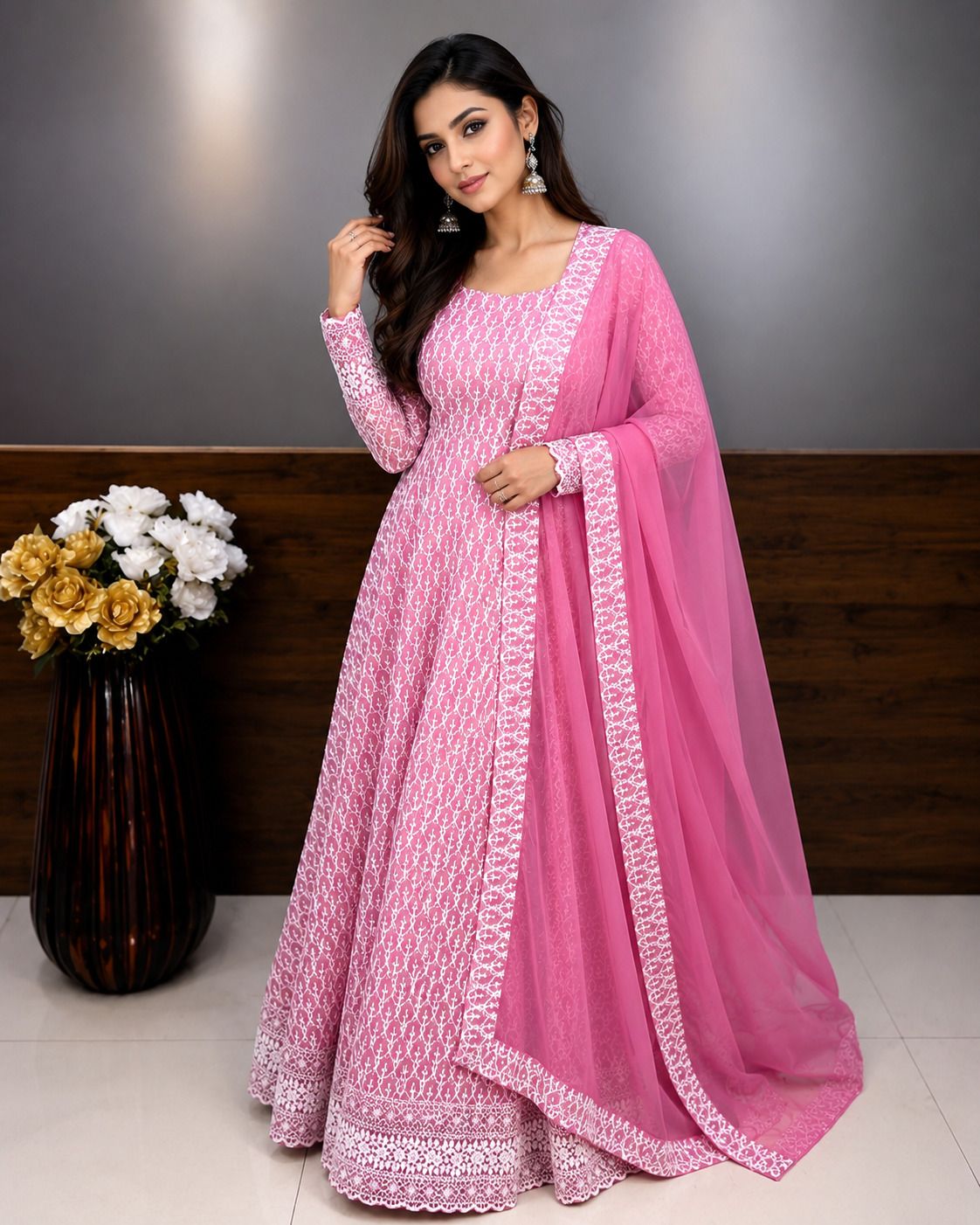 sutranga designers Embroidered Georgette Stitched Anarkali Gown-picture-32