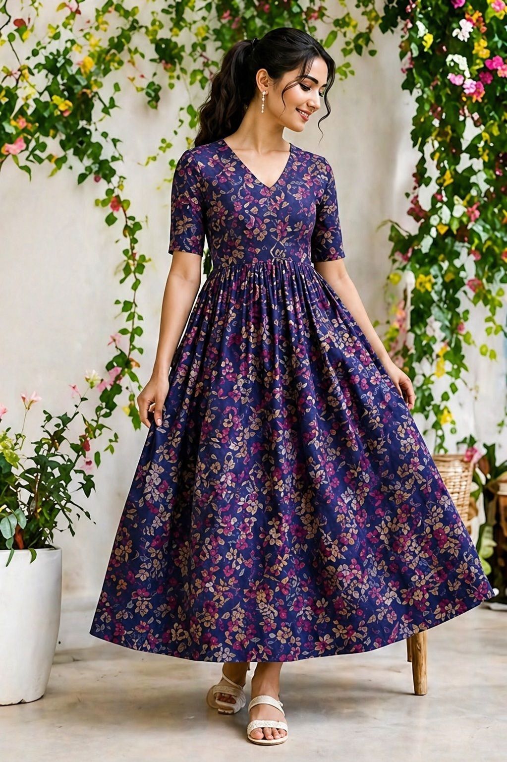 Printed Viscose Rayon Stitched Anarkali Gown-image-24