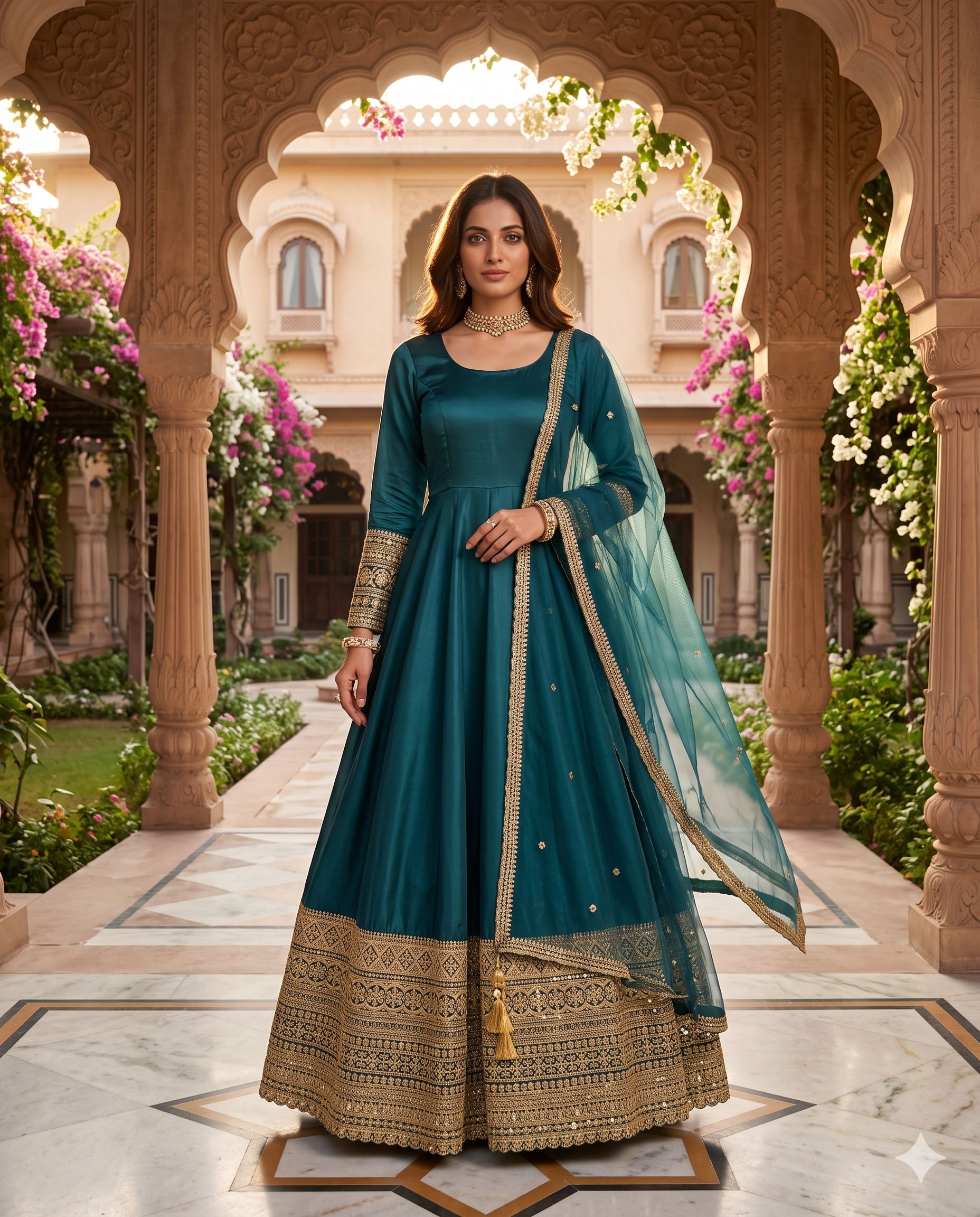 ap suits Embroidered Silk Blend Stitched Anarkali Gown-picture-10