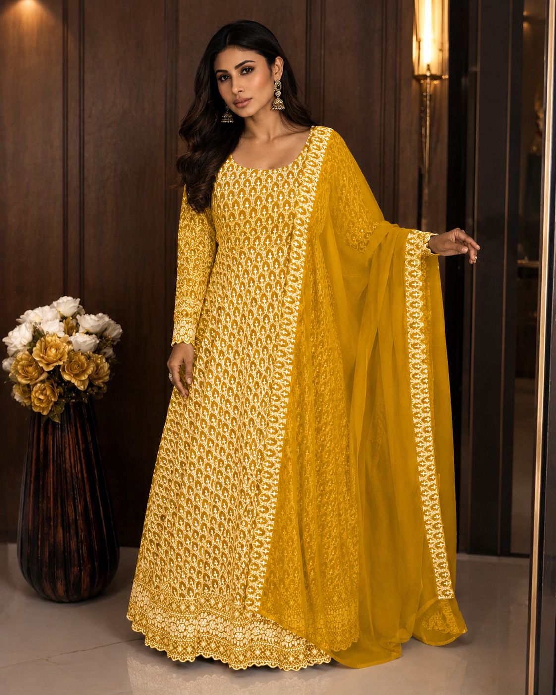 sutranga designers Embroidered Georgette Stitched Anarkali Gown-picture-23
