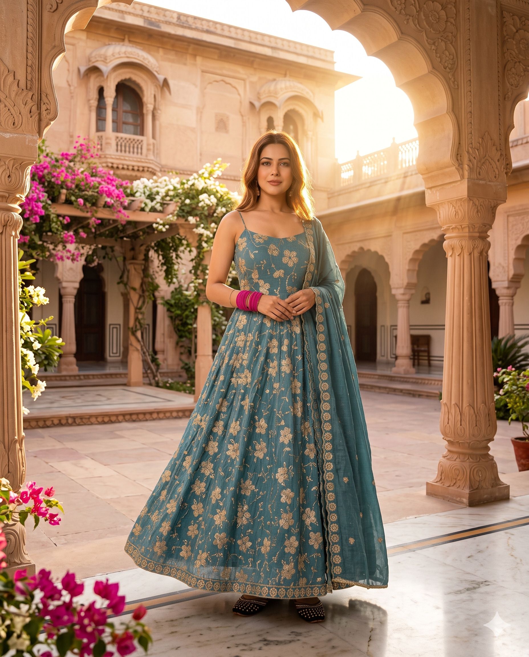 ap fab Embroidered Silk Blend Stitched Anarkali Gown-picture-12