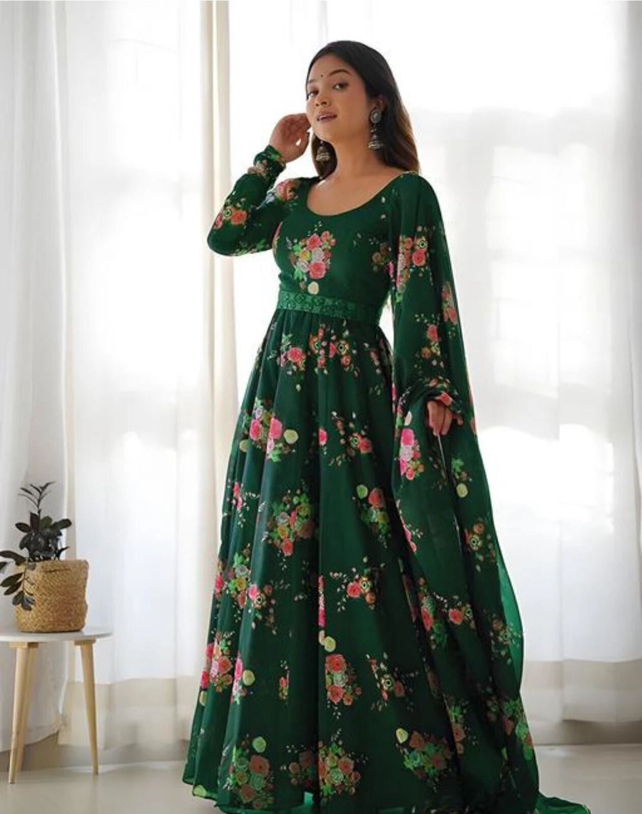 Printed Georgette Stitched Anarkali Gown-image-44