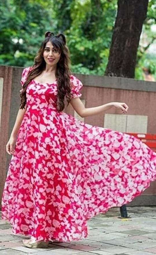 Printed Georgette Stitched Anarkali Gown-image-45