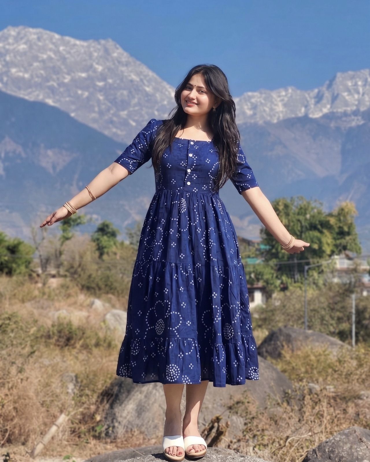 tanvastya Dyed, Solid Cotton Rayon Stitched Flared/A-line Gown-picture-29