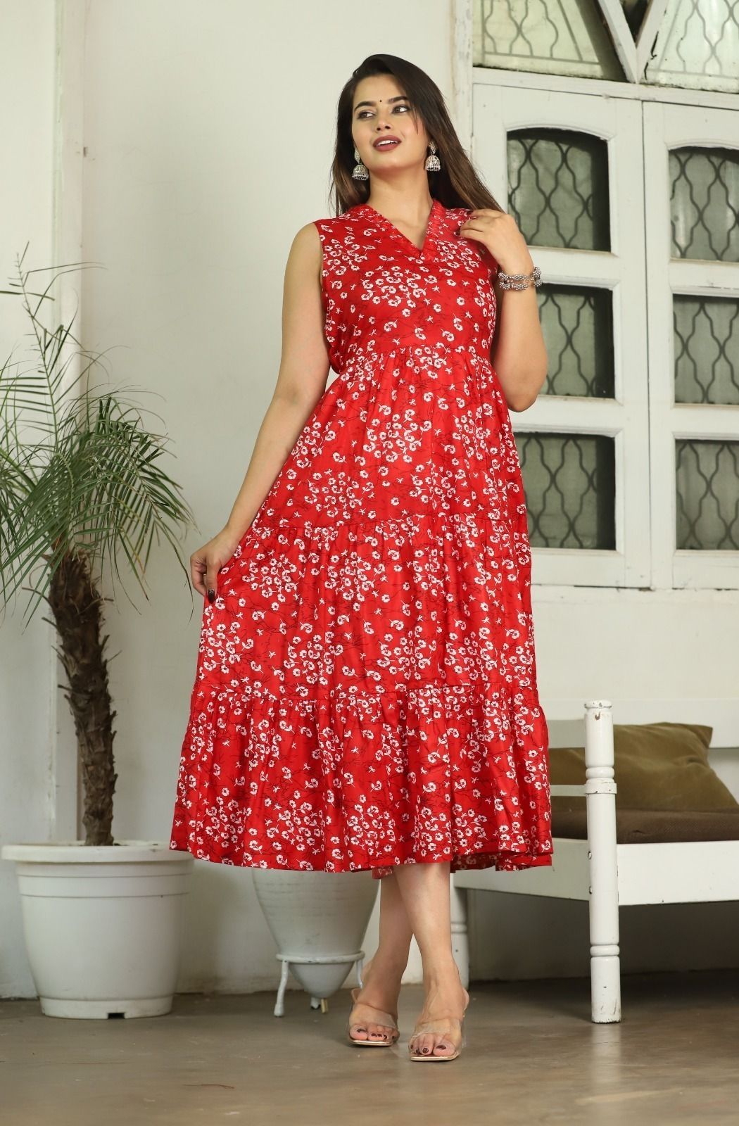 Women Maxi Red Midi/Calf Length Dress-image-32