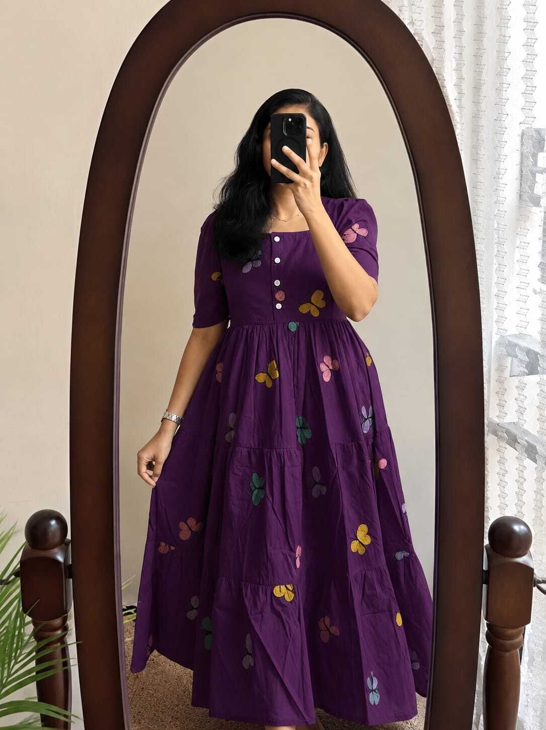 Embroidered Pure Cotton Stitched Flared/A-line Gown-image-23