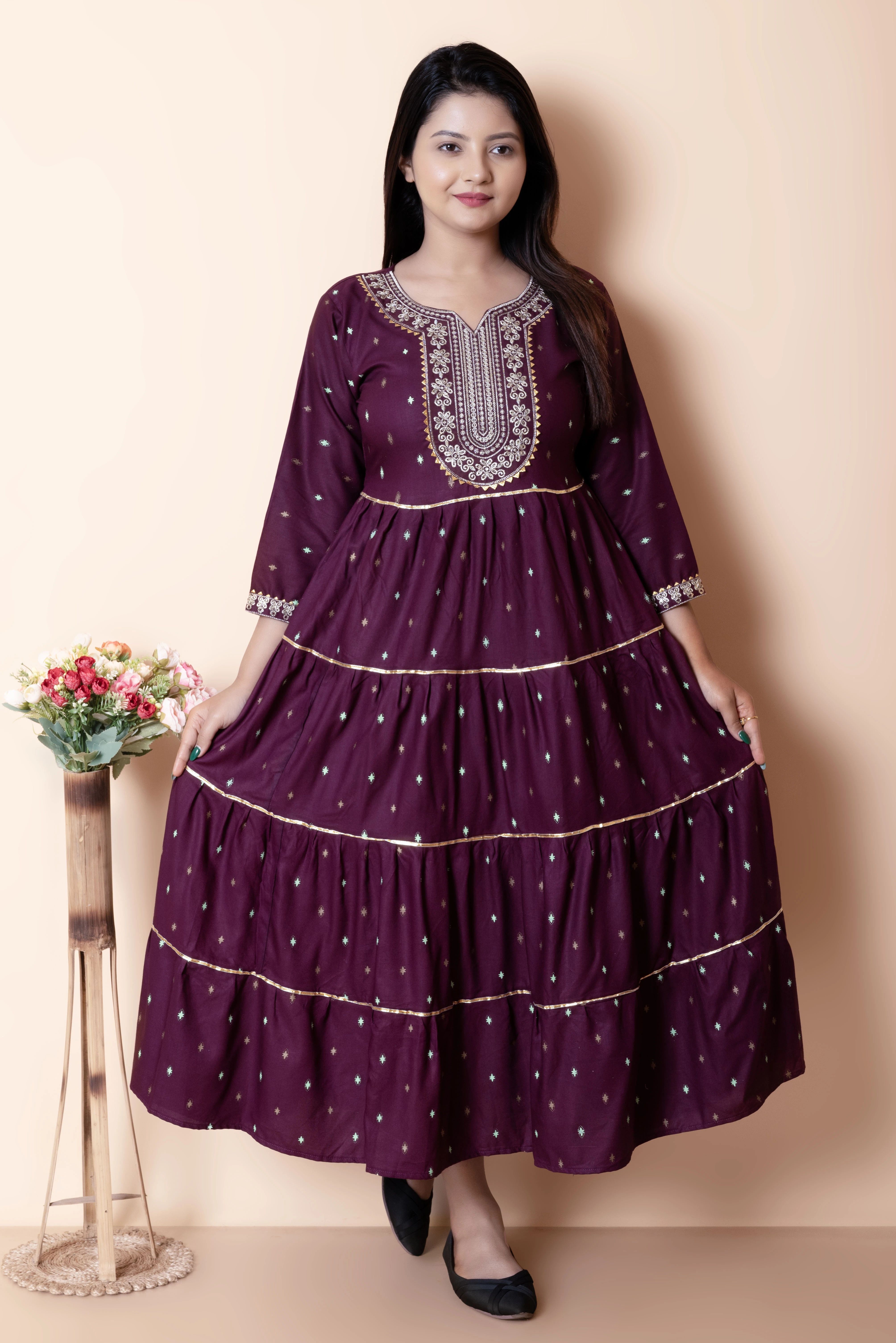 kashiscreation Embroidered Viscose Rayon Stitched Anarkali Gown-picture-13