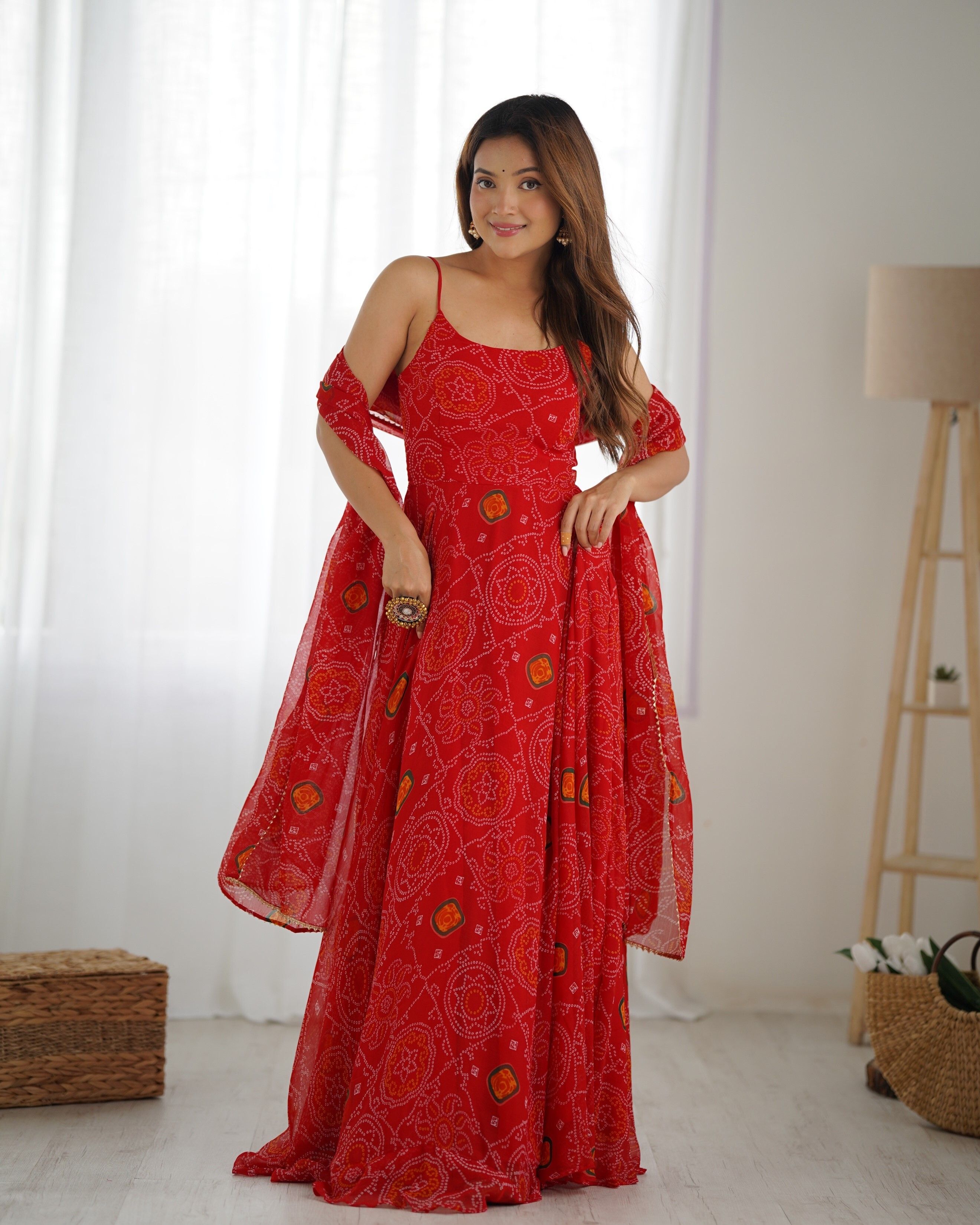 panzora Printed Chiffon Stitched Anarkali Gown-picture-19