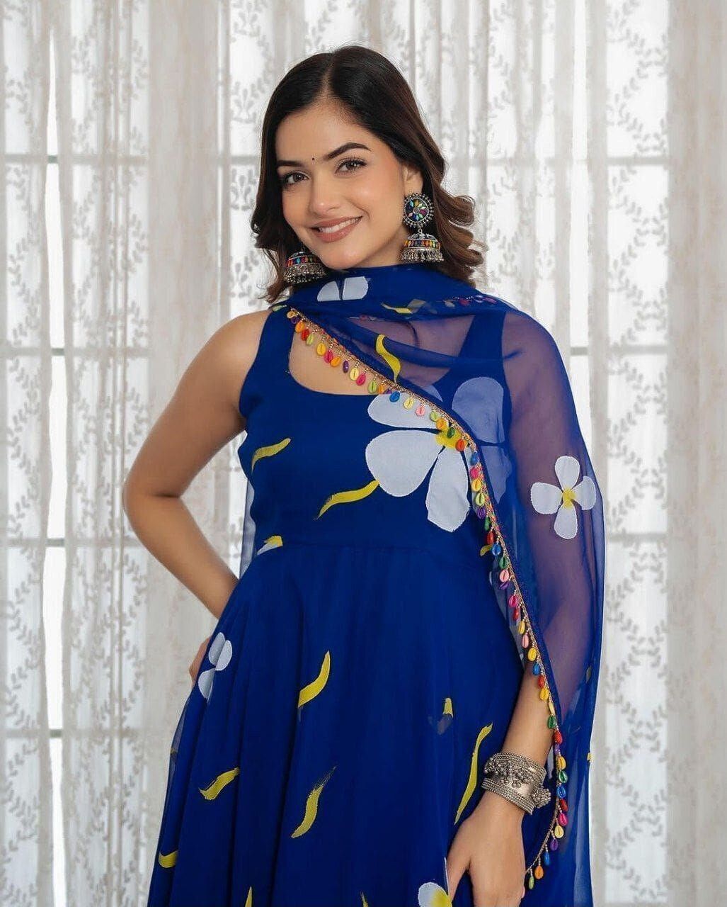fabhuman Printed Georgette Stitched Anarkali Gown-picture-32