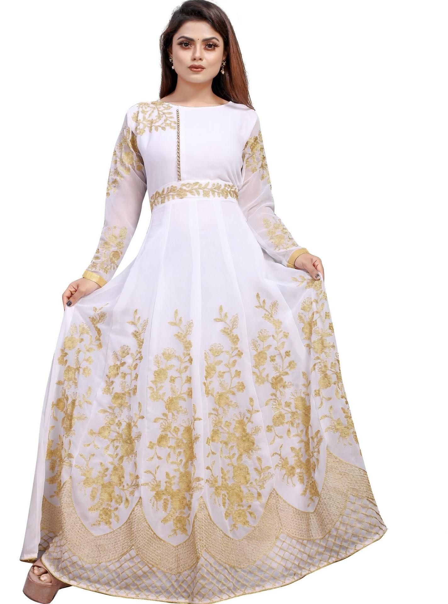julee Women Gown White Maxi/Full Length Dress-picture-12
