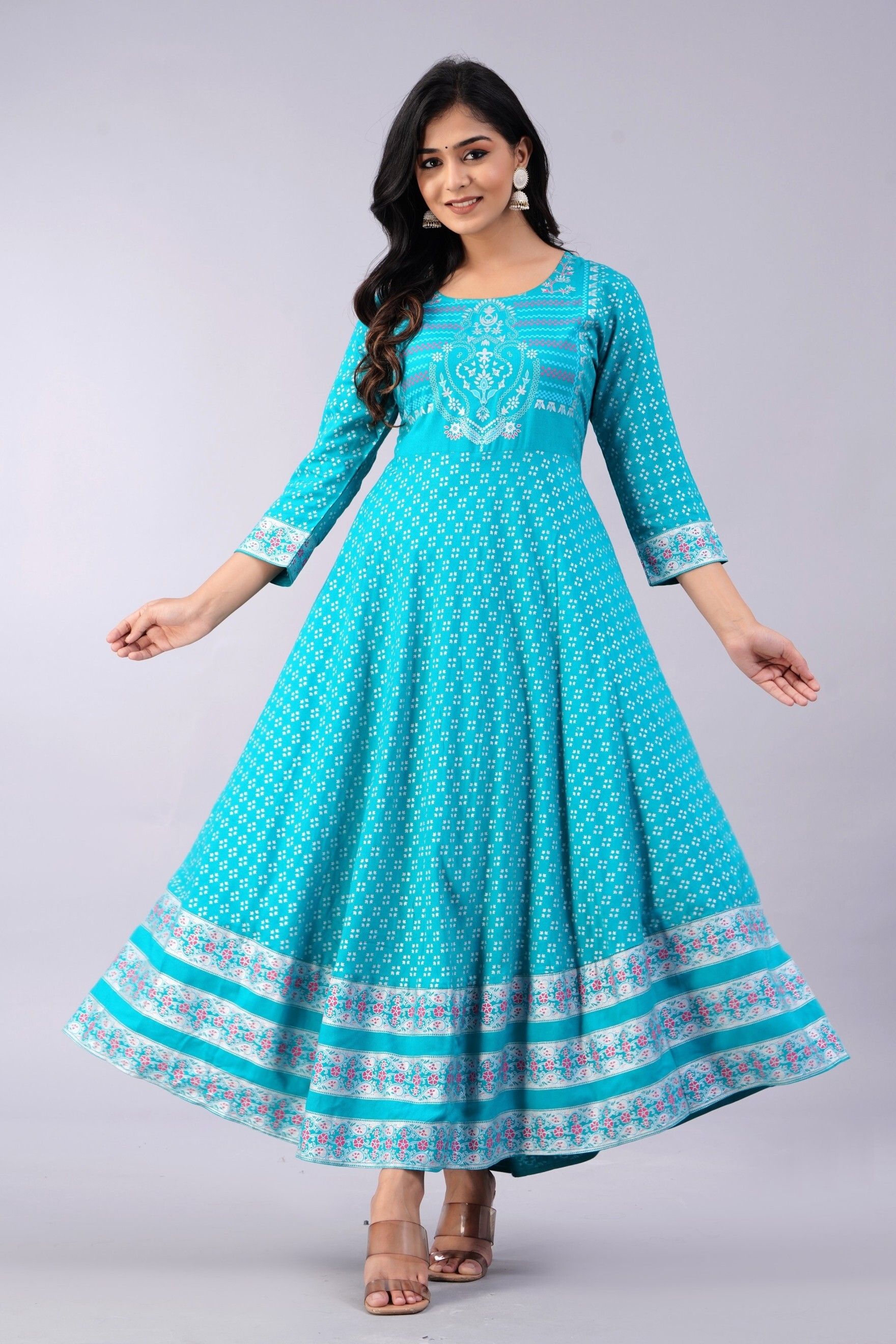 houseofcommon Printed Viscose Rayon Stitched Anarkali Gown-picture-24
