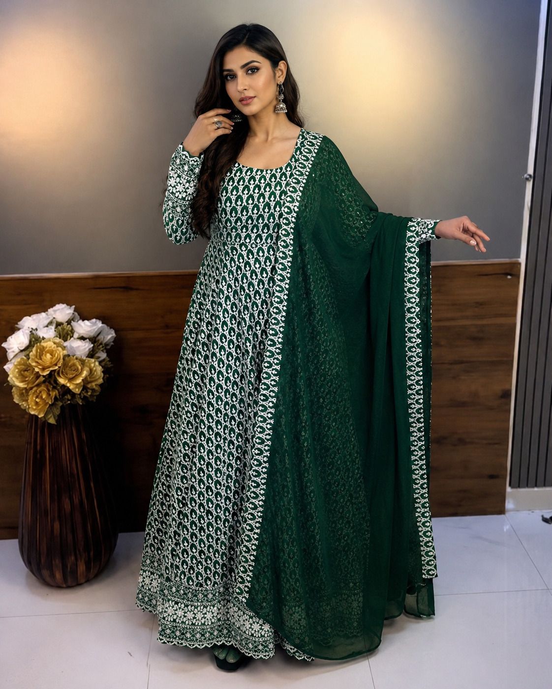 sutranga designers Embroidered Georgette Stitched Anarkali Gown-picture-43