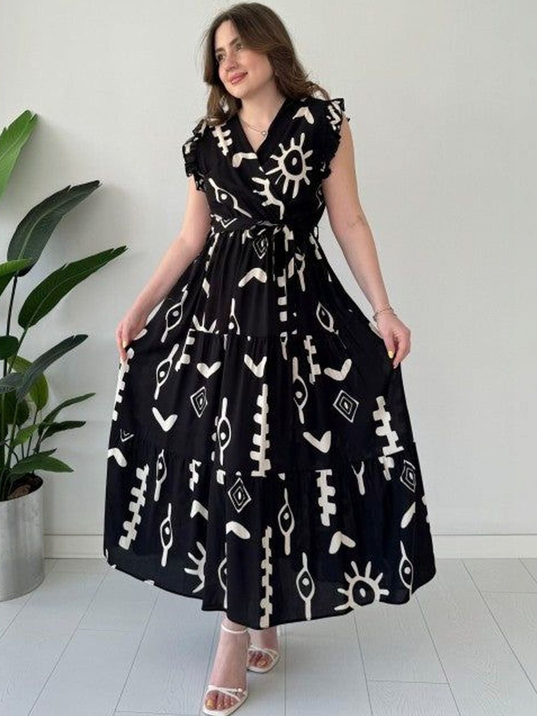 Viscose Rayon Stitched Flared/A-line Gown-image-30