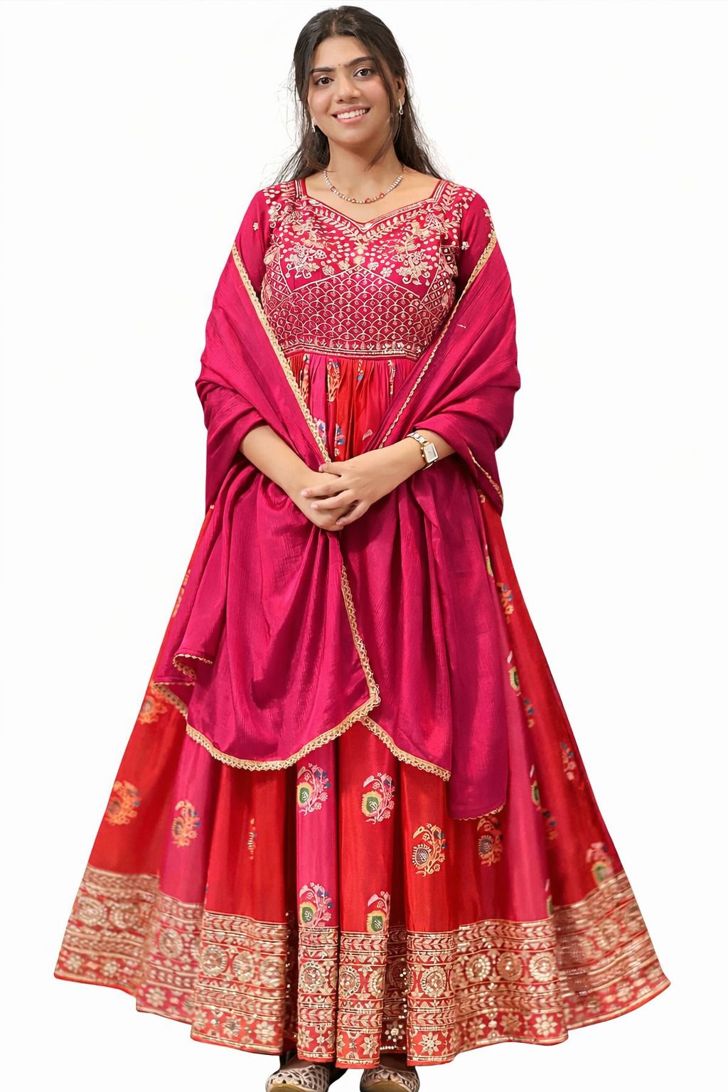 drapestore Cotton Silk Stitched Anarkali Gown-picture-30