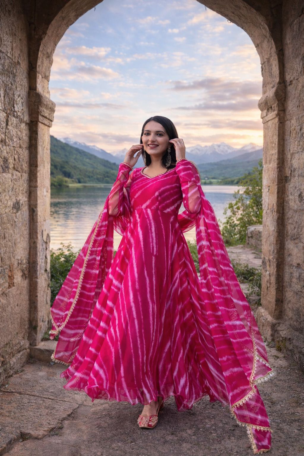 dhviraelegance Printed Georgette Stitched Anarkali Gown-picture-26