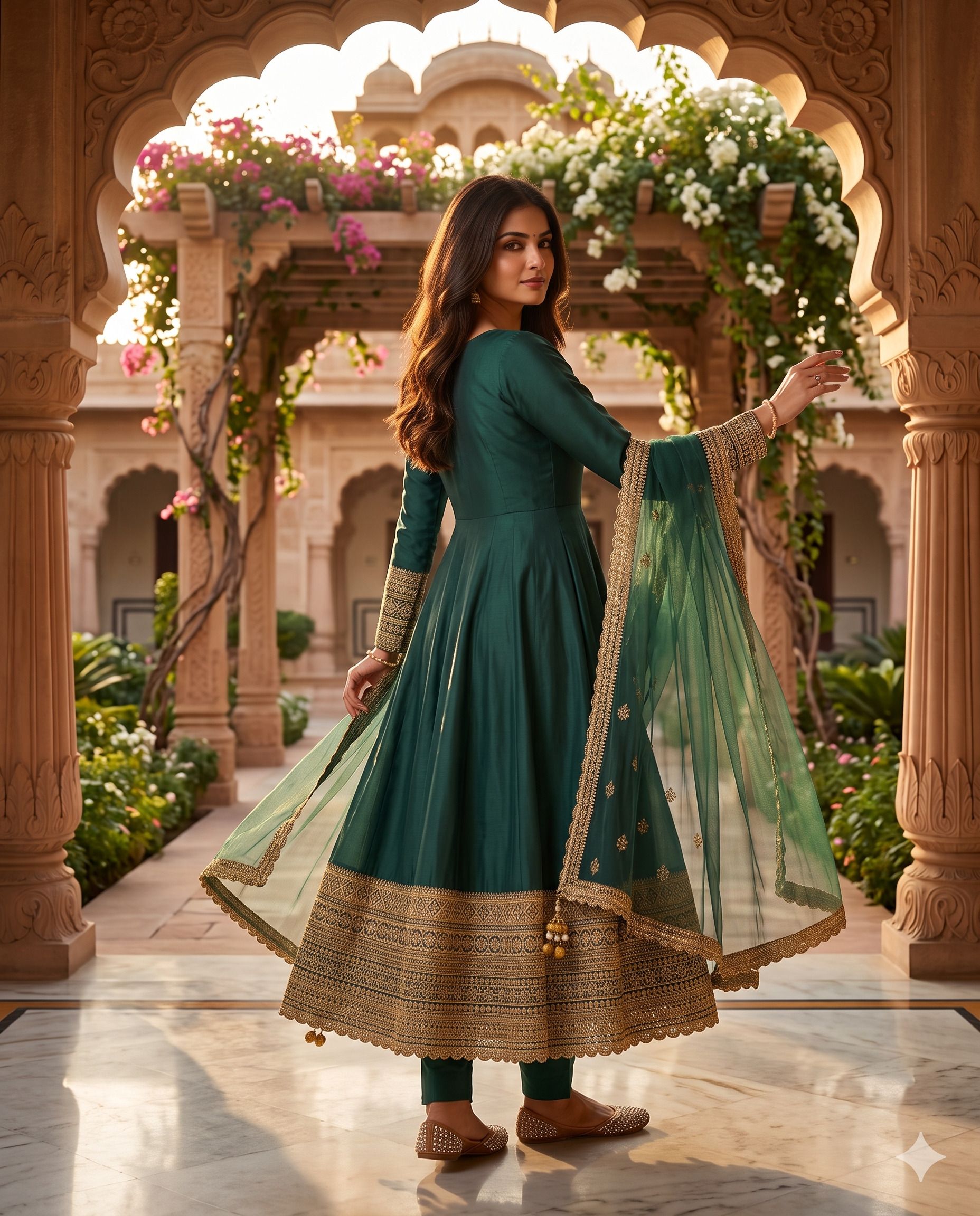 nidhi's fashion Embroidered Silk Blend Stitched Anarkali Gown-picture-23