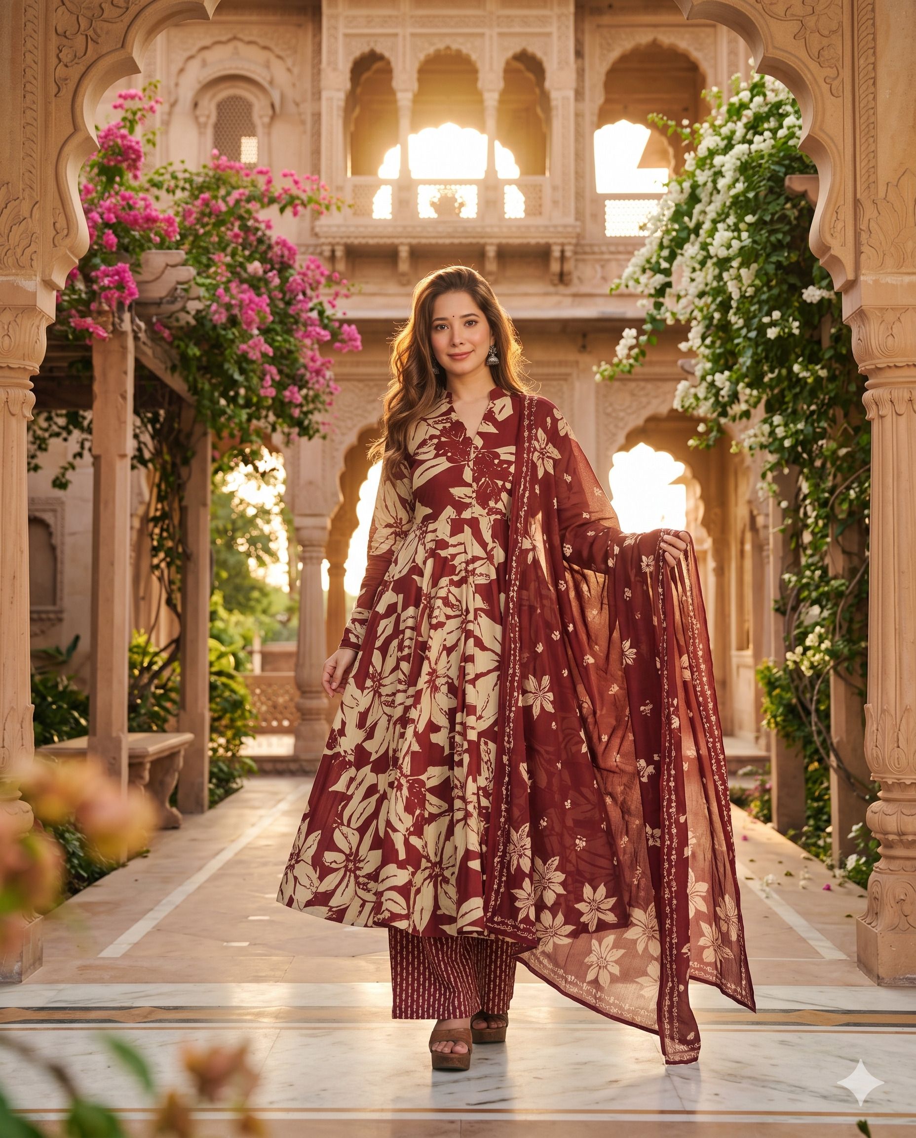 nidhi's fashion Embroidered Cotton Silk Stitched Anarkali Gown-picture-29