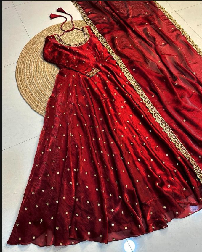sheevcollection Pure Silk Stitched Flared/A-line Gown-picture-33