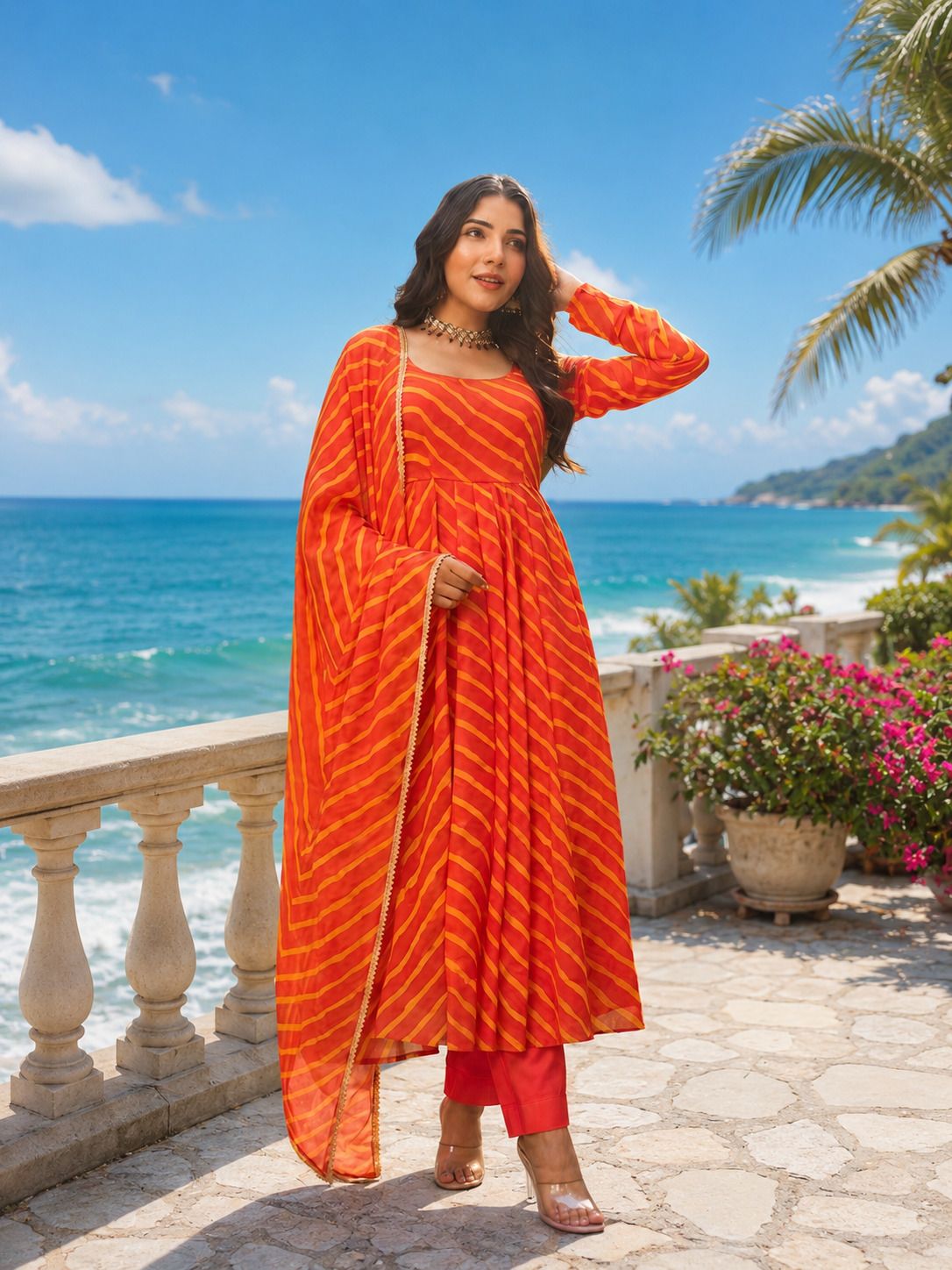 Printed Georgette Stitched Anarkali Gown-image-22