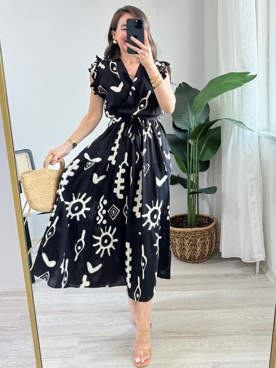 jash creation Women Fit and Flare Black Maxi/Full Length Dress-picture-4
