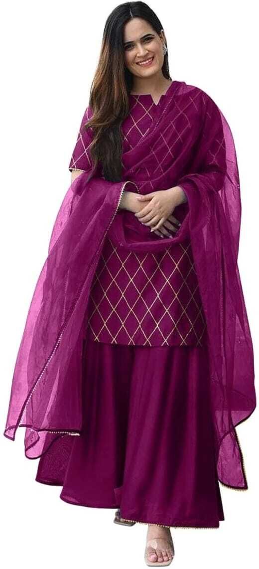 eshanay enterprise Rayon Blend Stitched Flared/A-line Gown-picture-25