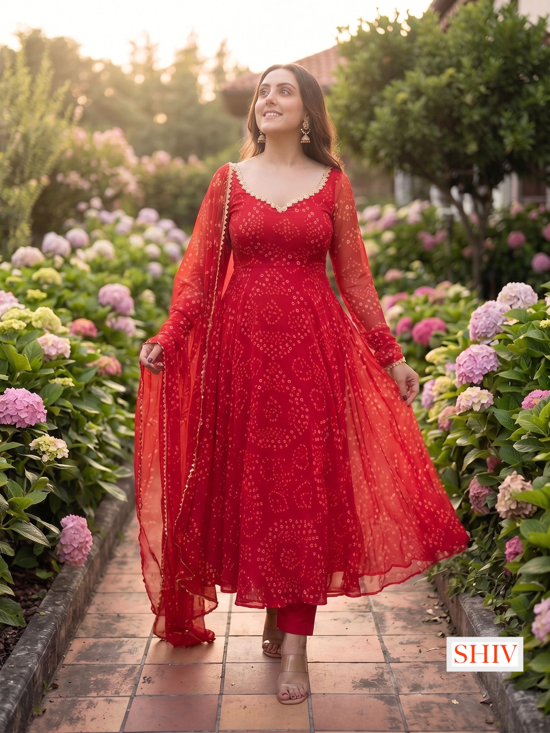 Printed Cotton Blend Stitched Anarkali Gown-image-38