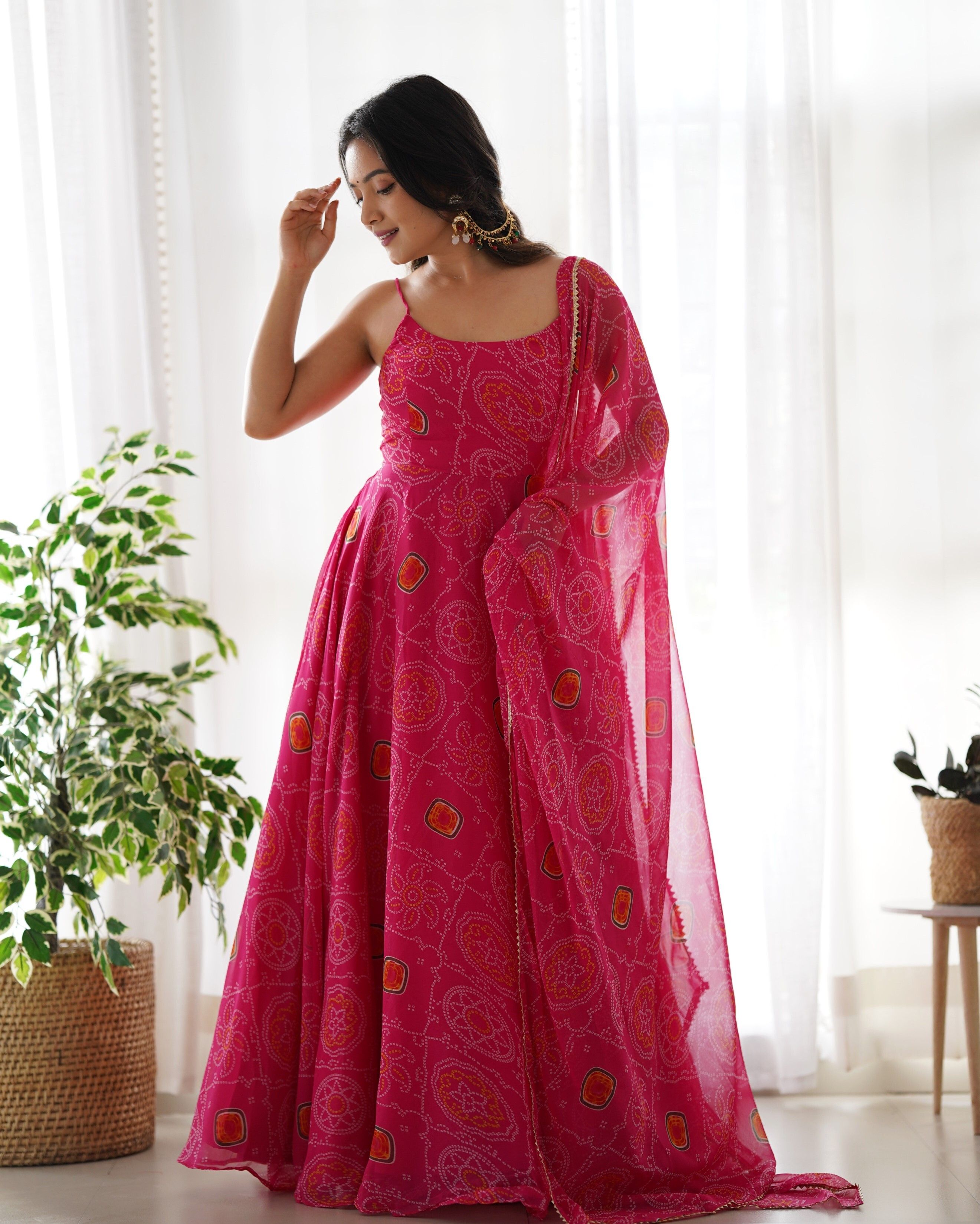 panzora Printed Chiffon Stitched Anarkali Gown-picture-10