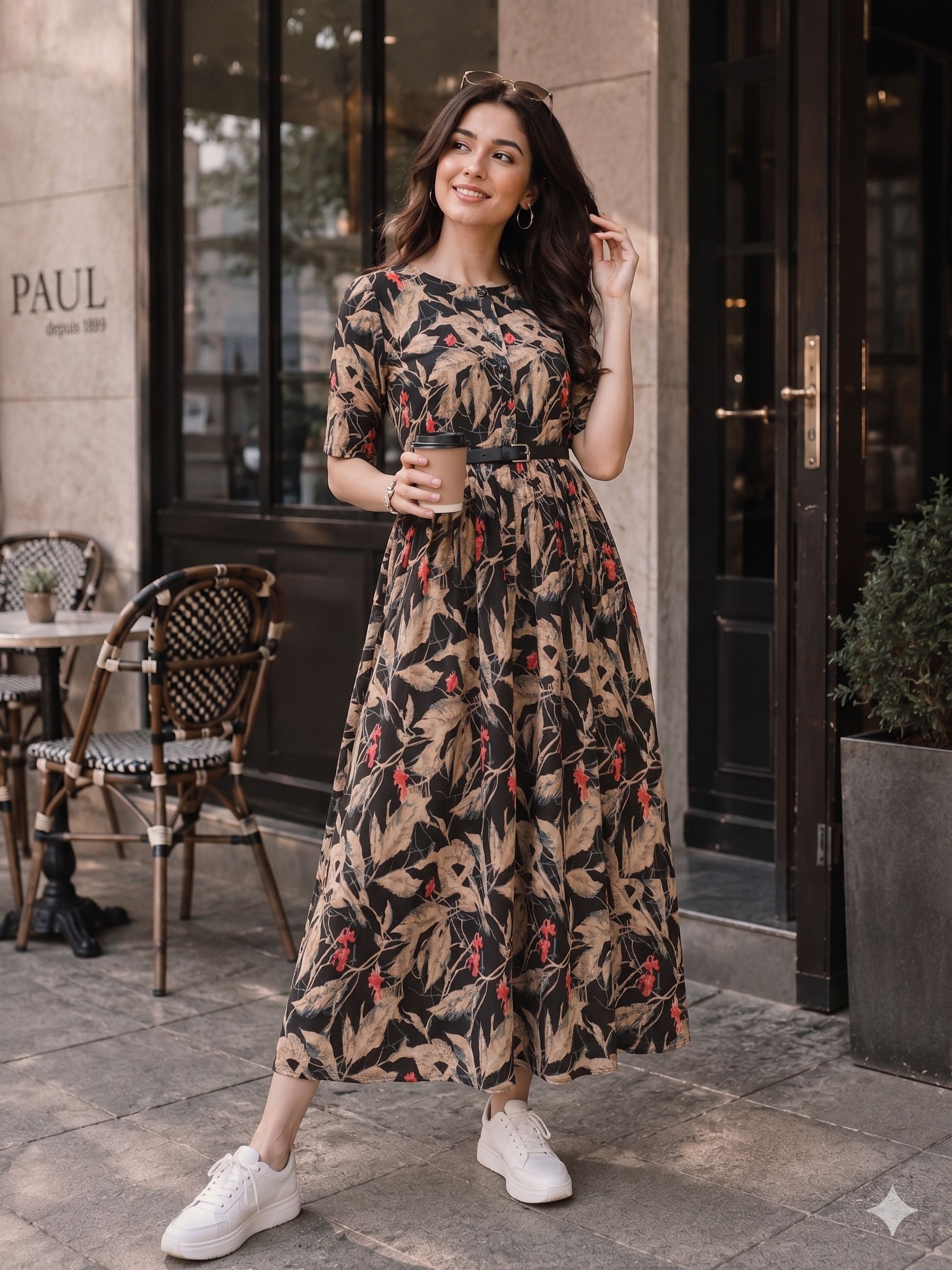 fabflee Viscose Rayon Stitched Straight Gown-picture-7
