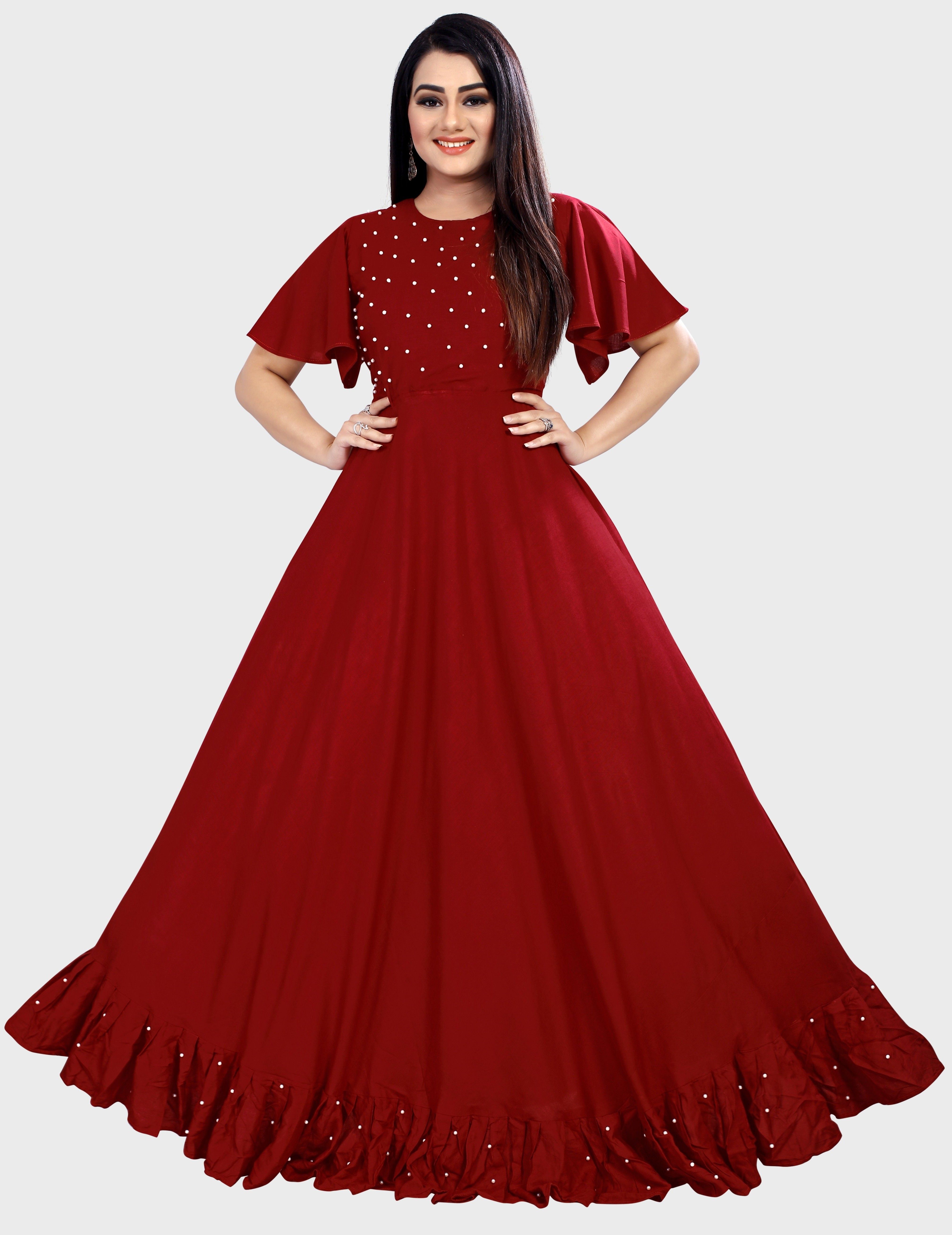 Rayon Blend Stitched Anarkali Gown-image-37