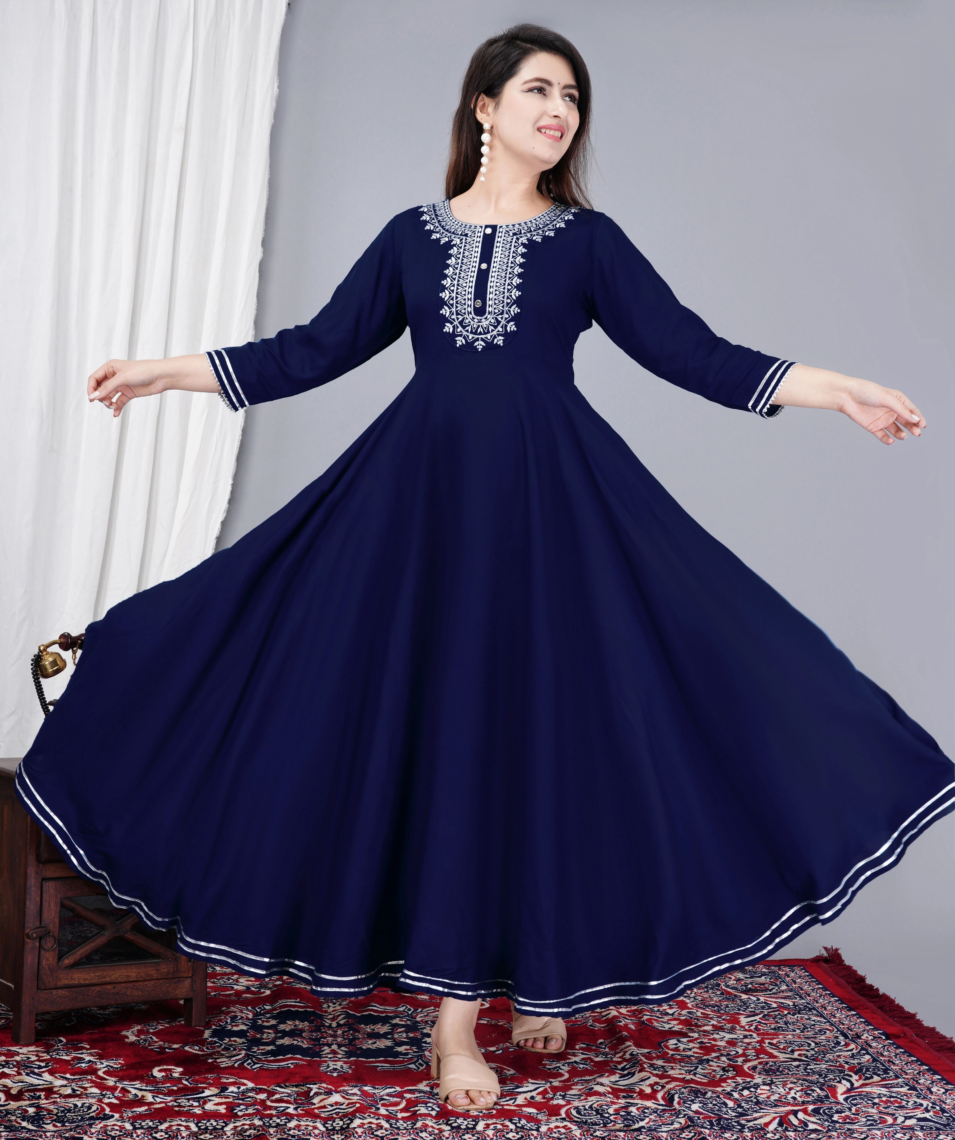 kurthit Embroidered Viscose Rayon Stitched Anarkali Gown-picture-26