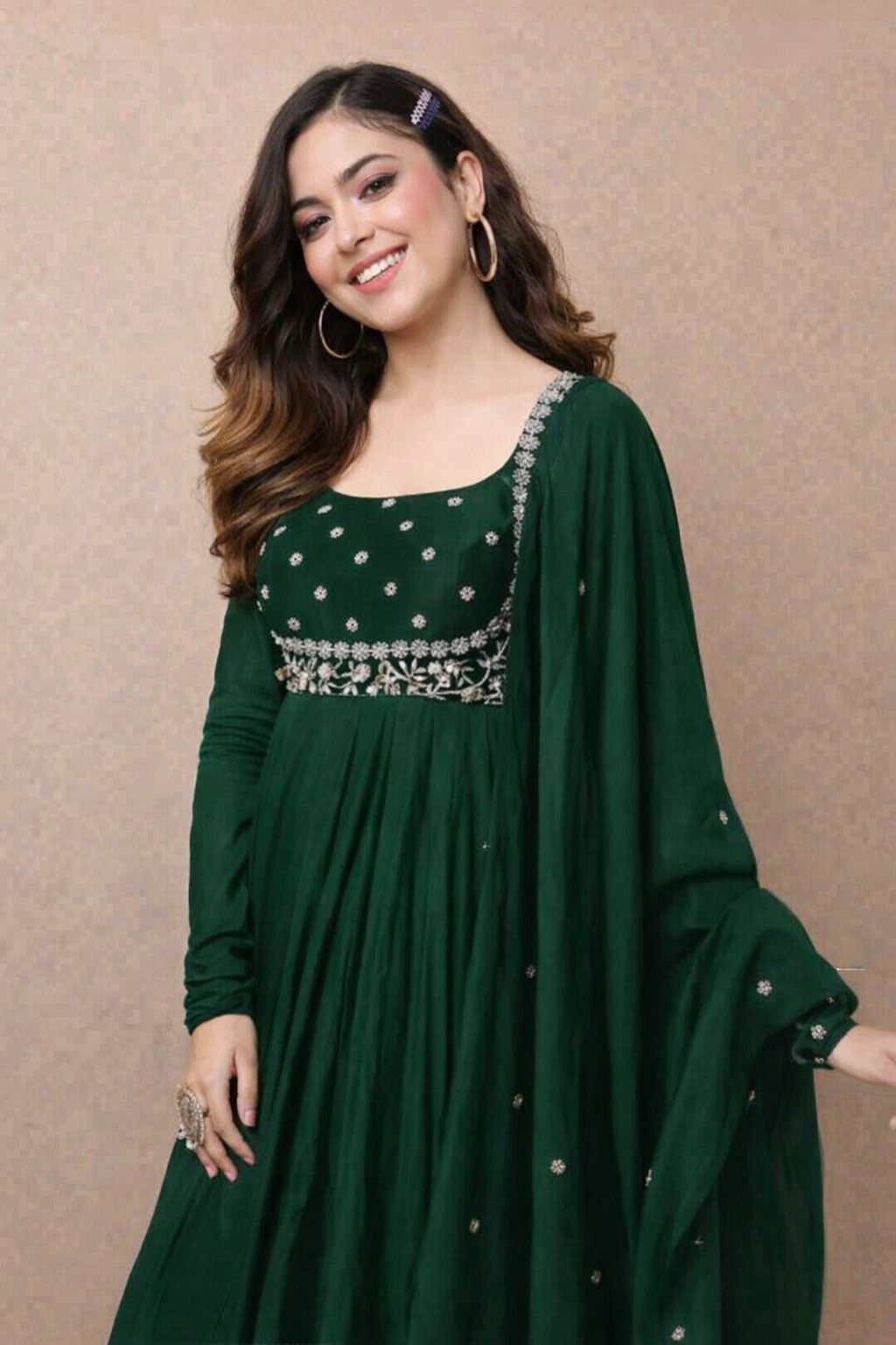 bhoolku Embroidered Georgette Stitched Anarkali Gown-picture-11