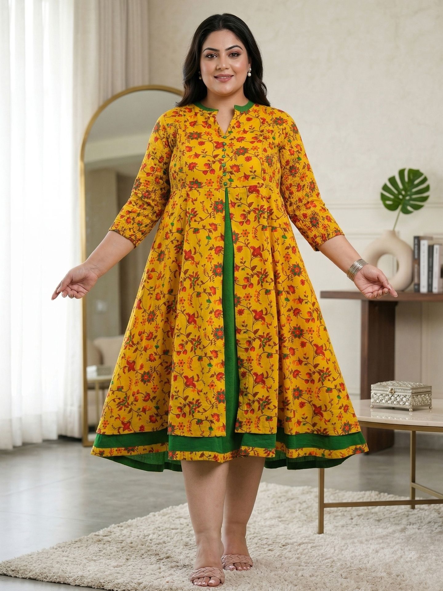 ikrass Printed Pure Cotton Stitched Anarkali Gown-picture-5