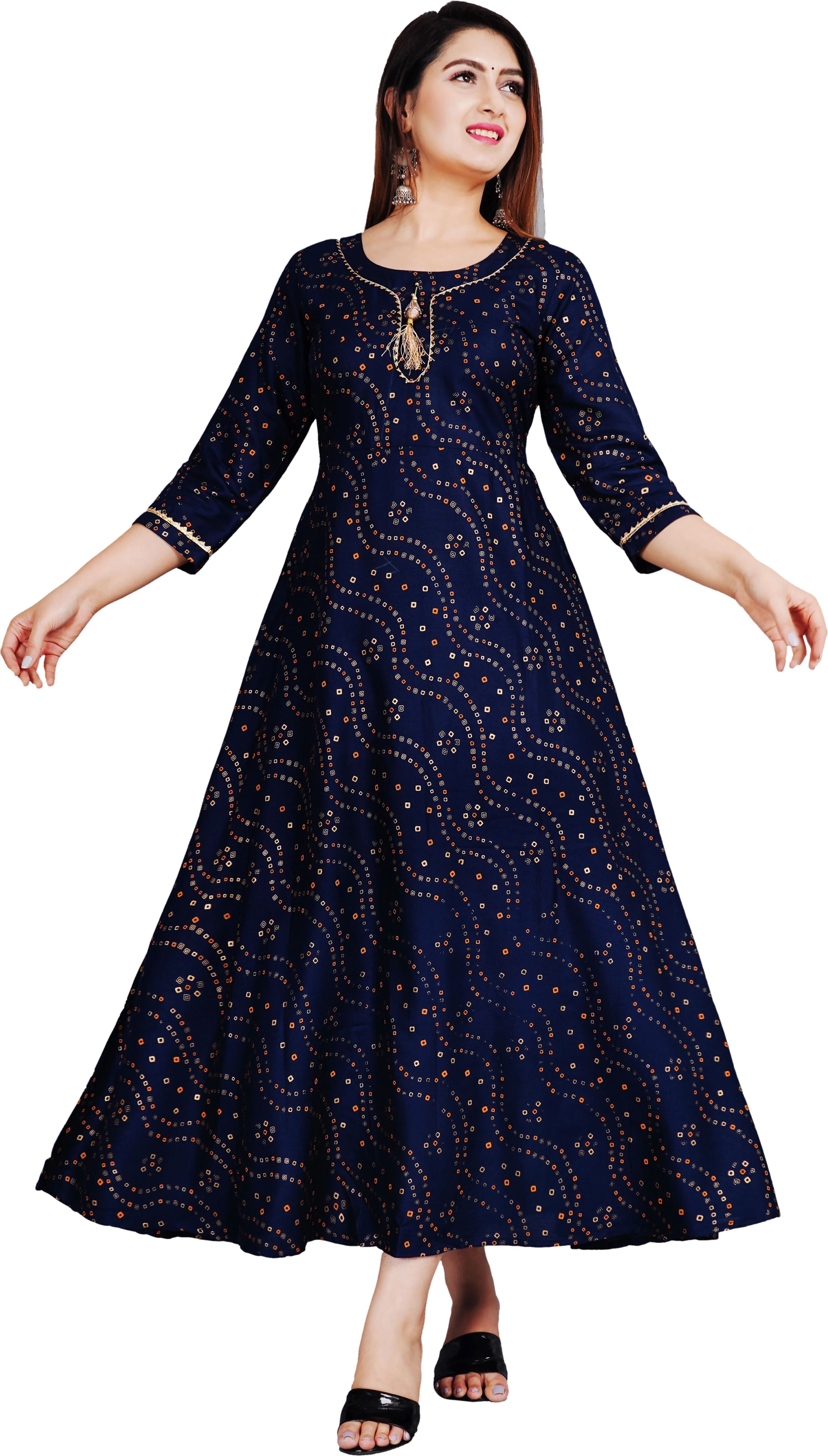 Women Fit and Flare Blue Below Knee Dress-image-4