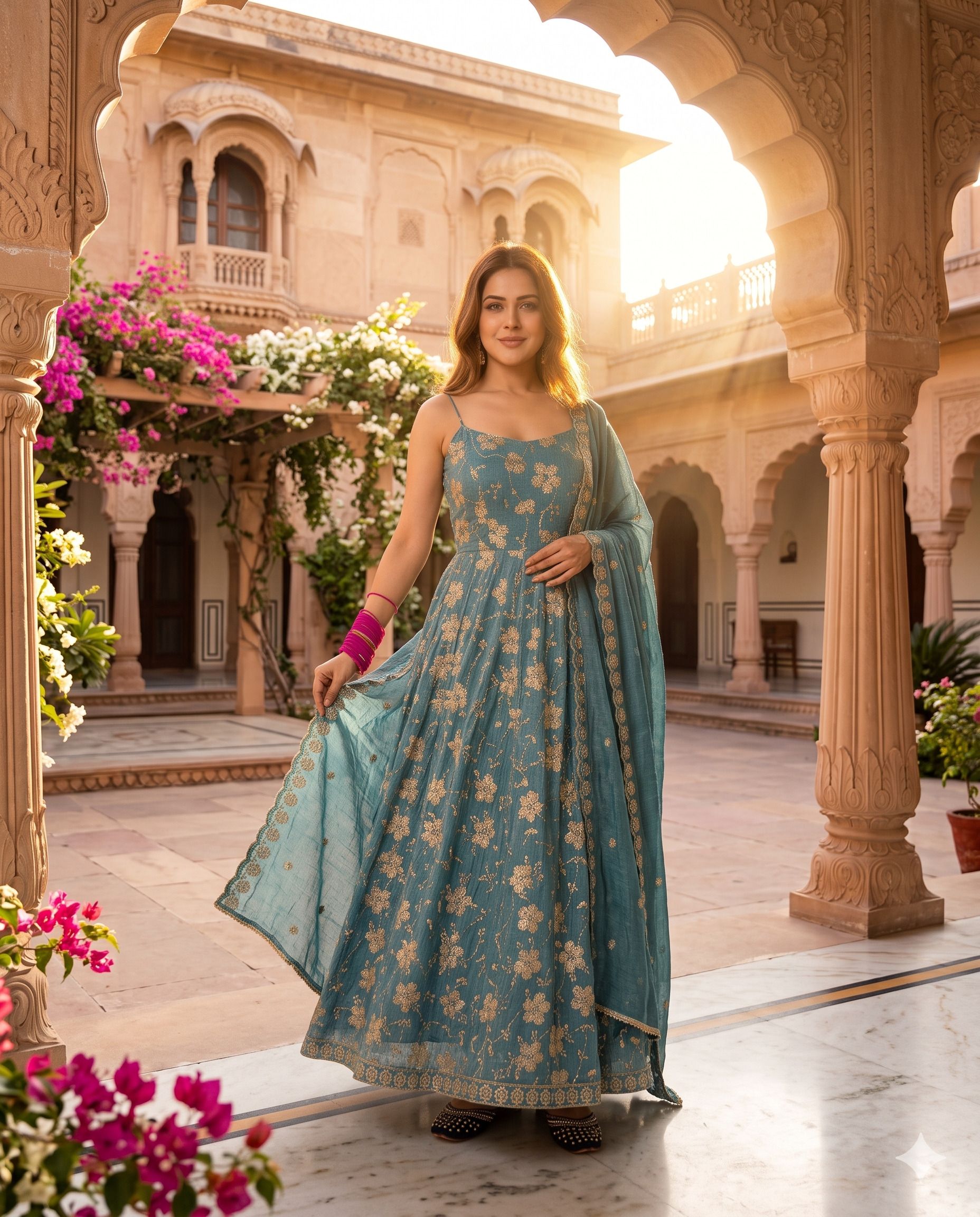 noorbynidhi Embroidered Silk Blend Stitched Anarkali Gown-picture-10