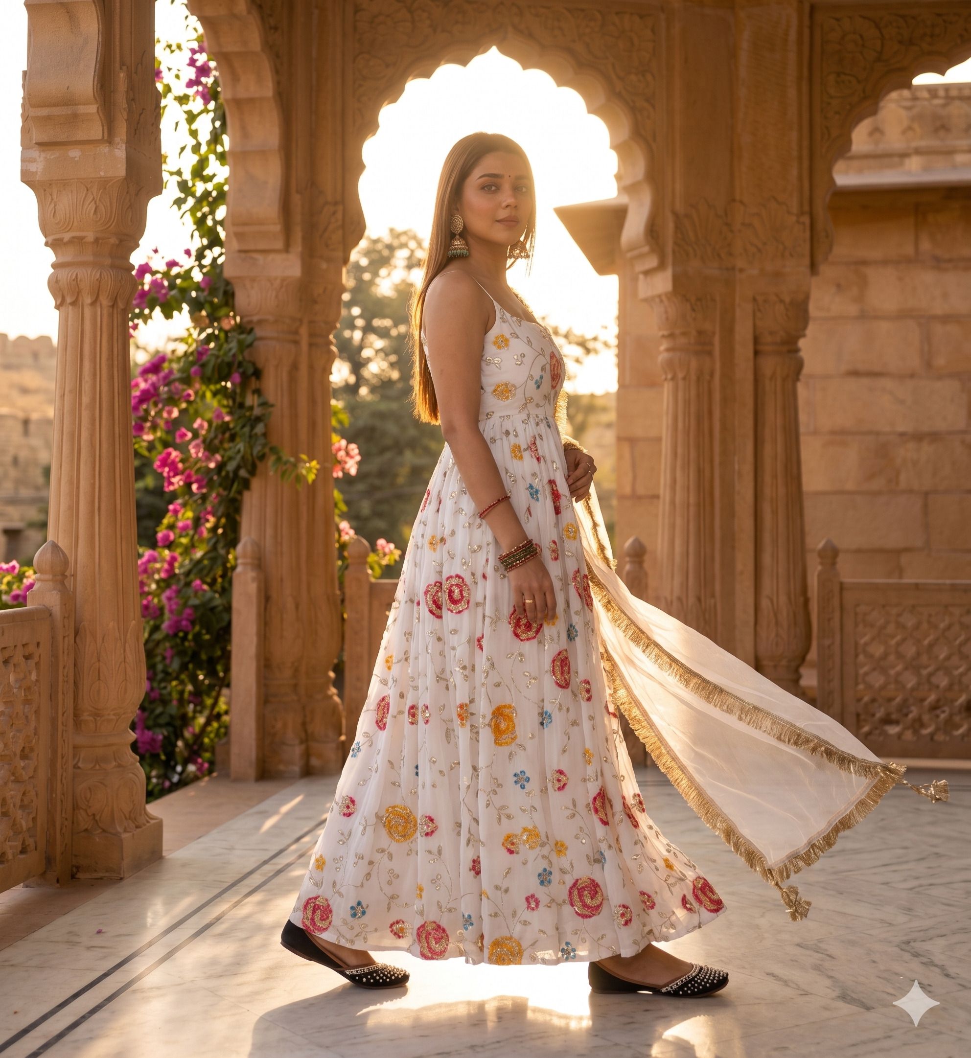 nidhi's fashion Embroidered Silk Blend Stitched Anarkali Gown-picture-35