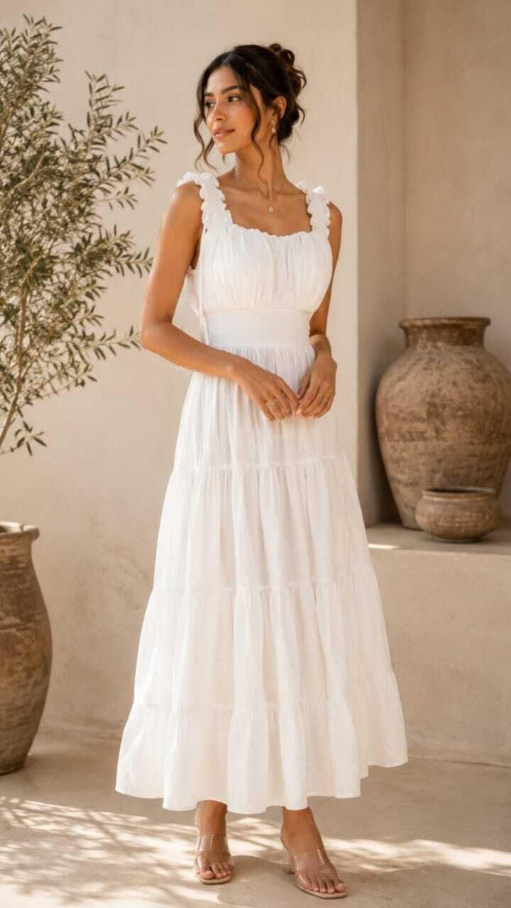 Chiffon Stitched Flared/A-line Gown-image-23